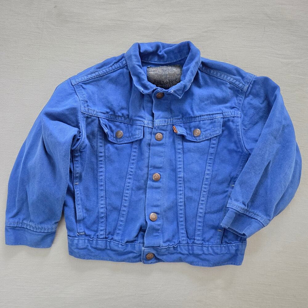 Vintage Levi's Royal Blue Trucker Jacket Orange Tab 4t/5t